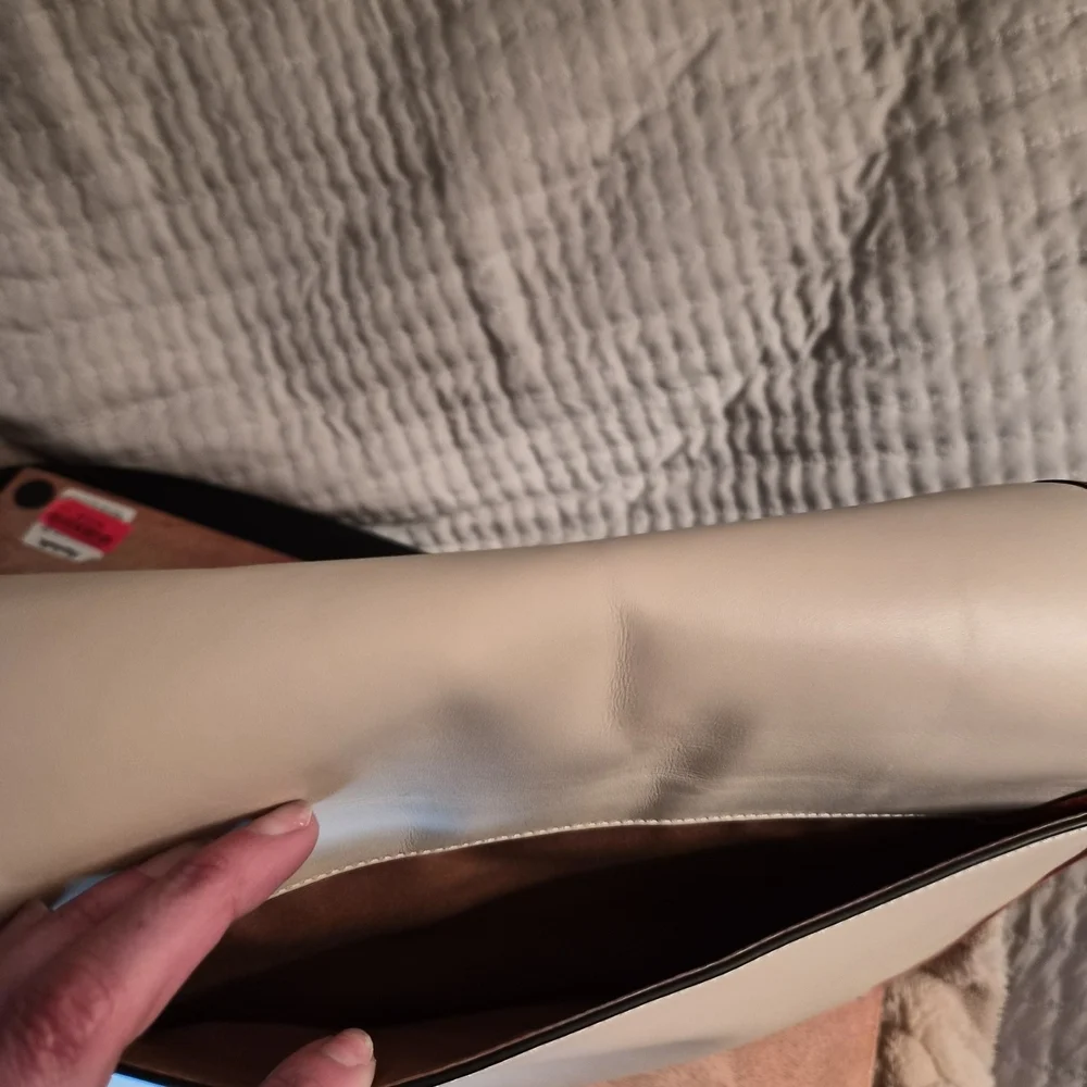 Coach Men's Cream and Brown Messenger Bag